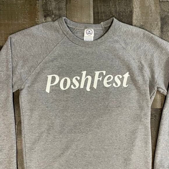 Poshmark Swag Exclusive Sweatshirt Posh Fest PoshFest Graphic Crewneck Gray - Picture 7 of 9